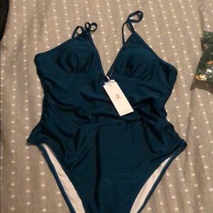 Cupshe, one-piece, teal bathing suit